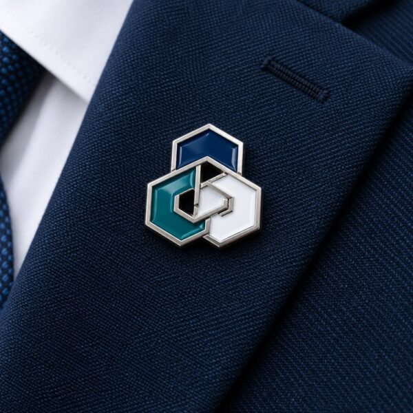 Pines metalicos empresariales en esmalte suave para uniformes corporativos